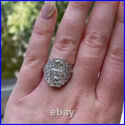 2.4 Ct Round Cut Art Deco Vintage Lab Created Diamond Engagement 925 Silver Ring