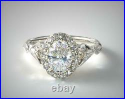 2.51 Ct Round Simulated Diamond Antique Victorian Engagement Ring925 Silver