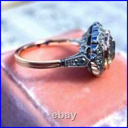 2.60 Ct Vintage Art Deco Moissanite Engagement Ring In 14K White Gold Plated