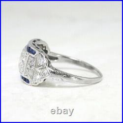 2.75Ct Vintage Art Deco Round Diamond Antique Engagement 14K White Gold FN Ring