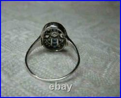 2.80Ct Art Deco Vintage Diamond & Sapphire 14K White Gold Finish Engagement Ring