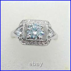 2.85 Ct Retro Diamond Vintage Art Deco Engagement Ring In 14K White Gold Finish