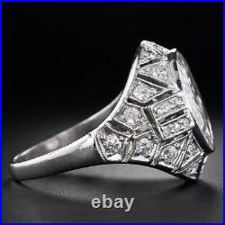 2.9 Ct Round Cut Lab-Created Diamond Unique Filigree Style Vintage Art Deco Ring