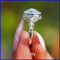 2 CT Oval Cut Art Deco Vintage Moissanite Engagement Ring 14K White Gold 4 Her
