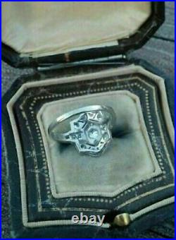 2 Ct Created Diamond Vintage Art Deco Style Engagement Wedding 925 Silver Ring