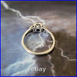 2000s Art Deco Moissanite Engagement Ring Vintage Wedding Ring Solid 925 Silver