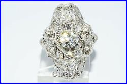 $24,500 2.81Ct Antique Art Deco Natural Diamond Ring Beautiful Design Platinum