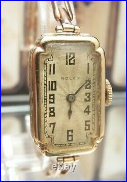 24 Rolex Prima Swiss Antique Vintage Art Deco Solid Gold Watch & Band Serviced