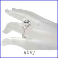 2CT Round Cut Moissanite Art Deco Vintage Engagement Ring 14K White Gold FN