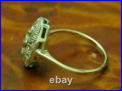 2Ct Diamond Vintage Art Deco Engagement Wedding Trilogy Ring 14K White Gold Over