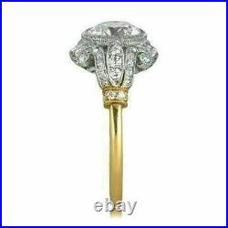2Ct Vintage Diamond Circa Antique Art Deco Engagement Ring 14k White Gold Over