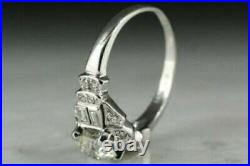 3.00ct Vintage Round Cut Moissanite Art Deco 925 Sterling Silver Engagement Ring