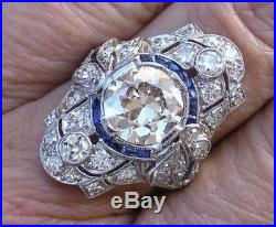 3.25 Ct Art Deco Antique Round Cut Vintage Engagement Ring 925 Sterling Silver