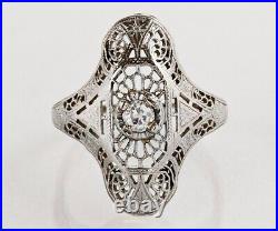 3.33 Carat Round Cut Lab-Created Diamond Openwork Filigree Vintage Art Deco Ring