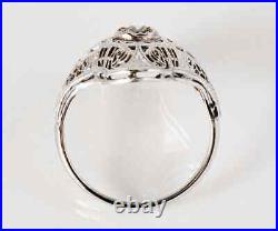 3.33 Carat Round Cut Lab-Created Diamond Openwork Filigree Vintage Art Deco Ring