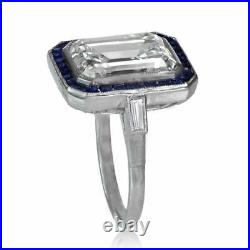 3.37ct New Art Deco Vintage White Cz Emerald Cut 935 Silver Engagement Ring