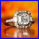 3.60 Ct Art Deco White Diamond Vintage Antique Wedding Ring 925 Sterling Silver