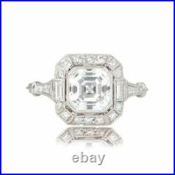 3.60 Ct Art Deco White Diamond Vintage Antique Wedding Ring 925 Sterling Silver