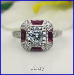 3.62 Ct Round Cut Lab-Created Diamond Vintage & Antique Art Deco Engagement Ring