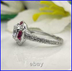 3.62 Ct Round Cut Lab-Created Diamond Vintage & Antique Art Deco Engagement Ring