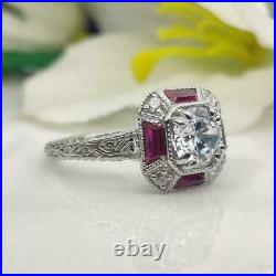 3.62 Ct Round Cut Lab-Created Diamond Vintage & Antique Art Deco Engagement Ring