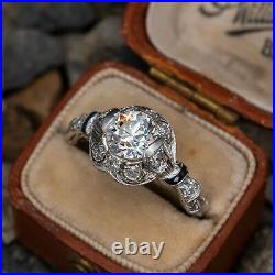 3.66 Ct Round Cut Lab-Created Diamond Vintage Art Deco Engagement Ring 14k Gold