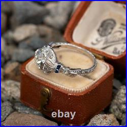 3.66 Ct Round Cut Lab-Created Diamond Vintage Art Deco Engagement Ring 14k Gold