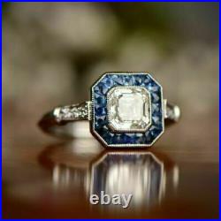 3.70Ct Art Deco Vintage Asscher Lab-Created Antique Engagement Ring 14K WithGold