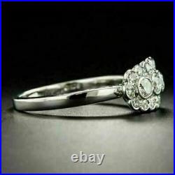 3.9Ct VVS1 Diamond Stunning Vintage Art Deco Engagement Ring 14K White Gold Over
