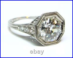 3 Ct Art Deco Vintage Lab-Created Diamond Bezel Set Wedding Ring 925 Silver