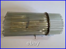3 Vintage Art Deco, MCM, Hollywood Regency, Glass Rod Wall Sconce, price each