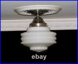 308 Vintage Ceiling Light Lamp Fixture Glass New Wired 5 tiered 1 of 3