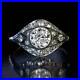 3CT Round Simulated Diamond Art Deco Vintage Engagement Ring 14K White Gold FN