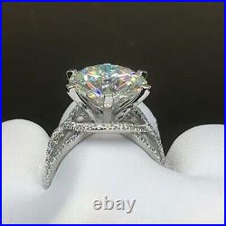 3Ct Round Moissanite Art Deco Vintage Engagement Ring 925 White Gold Plated