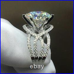 3Ct Round Moissanite Art Deco Vintage Engagement Ring 925 White Gold Plated