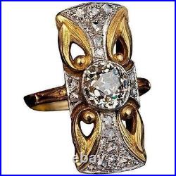 3Ct Simulated Diamond Round Cut Art Deco Vintage Antique Wedding Ring 925 Silver