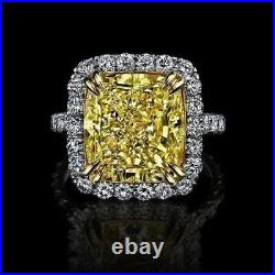 4.50 Ct Canary Diamond Vintage Antique Art Deco Wedding Ring 925 Sterling Silver