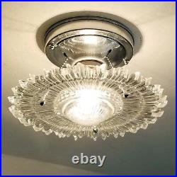 436b Vintage arT Deco Ceiling Light Lamp Fixture Glass Re-Wired 1 of 6