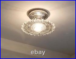 436b Vintage arT Deco Ceiling Light Lamp Fixture Glass Re-Wired 1 of 6