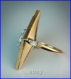 4Ct Art Deco Vintage Lab Created Emerald Engagement Ring 14k White Gold Finish