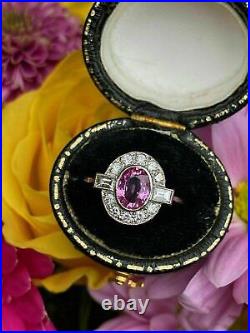 4Ct Oval Cut Lab Created Red Ruby Art Deco Engagement Ring 14K White Gold Plated