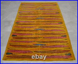 4x7 Rug Turkish Rug Hand Made Zeki Muren Design Area Rug Vintage Art Deco rug