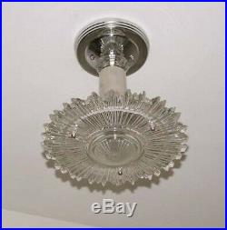 768 Vintage arT Deco Ceiling Light Lamp Fixture Glass Re-Wired 1 of 6
