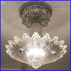 790 Vintage arT Deco Ceiling Light Lamp Fixture Glass Re-Wired 1 of 3