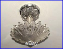 790 Vintage arT Deco Ceiling Light Lamp Fixture Glass Re-Wired 1 of 3