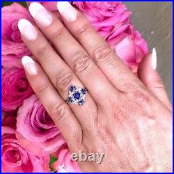 925 Argentium Silver Art Deco Vintage Style Beautiful Women's Lab Created Ring