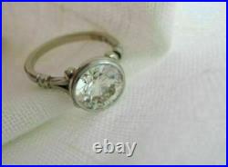 925 Silver Art Deco 3.50 Ct Round Cut Diamond Antique Vintage Engagement Ring