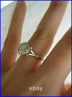 925 Silver Art Deco 3.50 Ct Round Cut Diamond Antique Vintage Engagement Ring