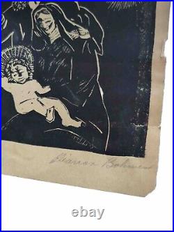 ART DECO WPA Vintage Wood Block Print Lot Of 7 Some Signed 1930s Macabre