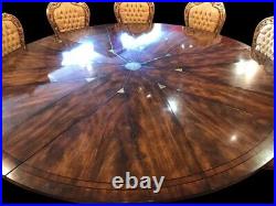Amazing Bespoke CMC Jupe Circular Sunburst Flame mahogany dining table range
